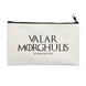 Valar Morghulis Pouch (Cotton Canvas, 21x15cm, Off White)-L027-sm