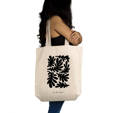 Matisse Art Tote Bag (Off White)- Cotton Canvas -Size (15x15x4  Inches)-Off White-15x15x4 Inches-Cotton Canvas-1