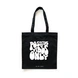 Positive Vibes Only Tote (Black)- Cotton Canvas -Size (16x14x4  Inches)-BL128-sm