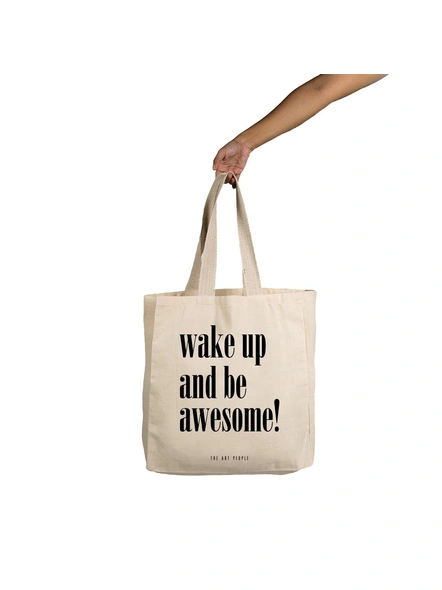Be Awesome Off White Tote -1