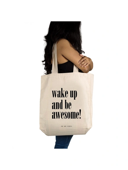 Be Awesome Off White Tote -2