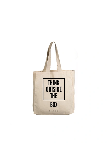 Think Outside Off White Tote -B107