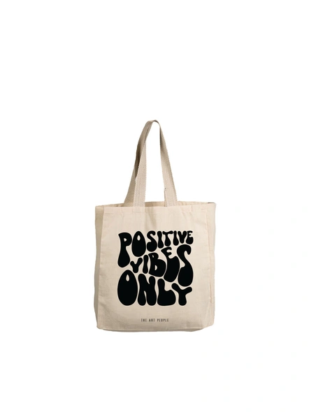 Positive Vibes Off White Tote -B128