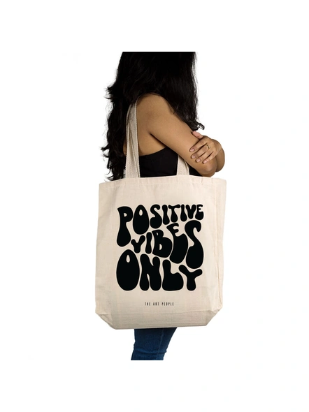 Positive Vibes Off White Tote -1