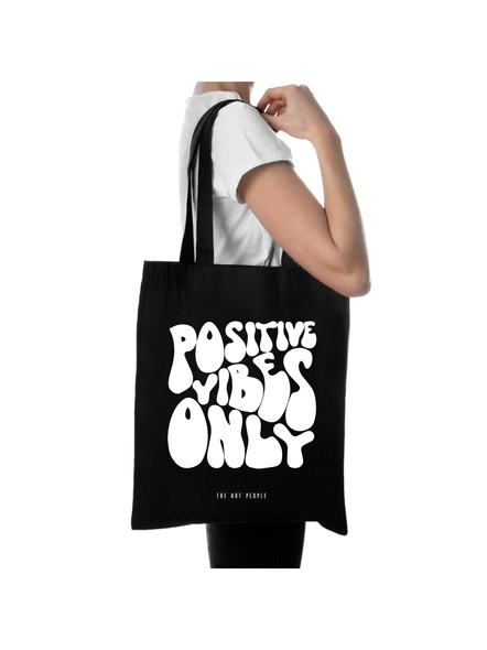 Positive Vibes Black Tote -1