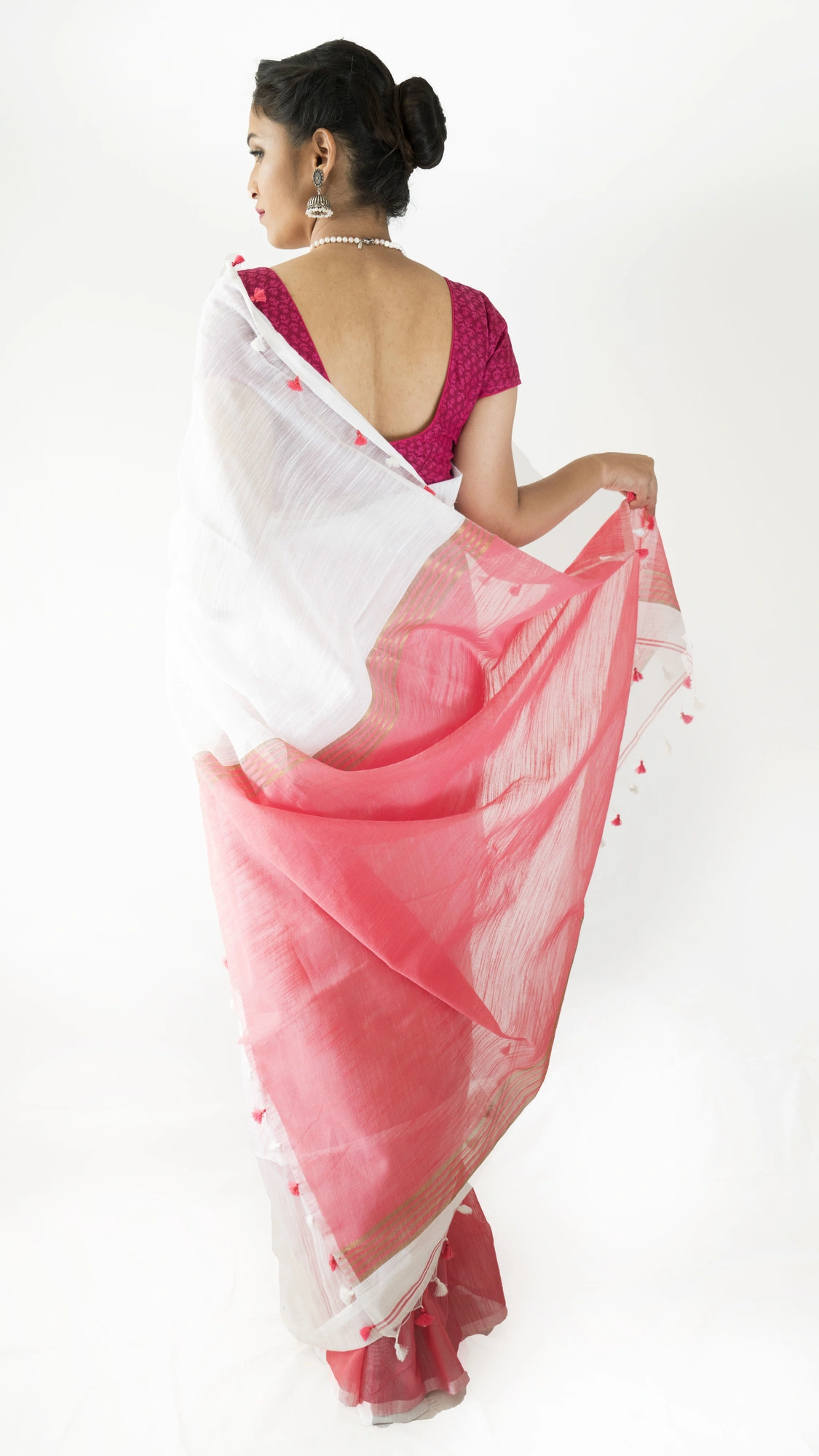 Buy Saaransh Paisley, Woven Kanjivaram Cotton Silk, Pure Cotton White Sarees  Online @ Best Price In India | Flipkart.com