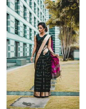 Black and Beautiful Cotton Silk Saree