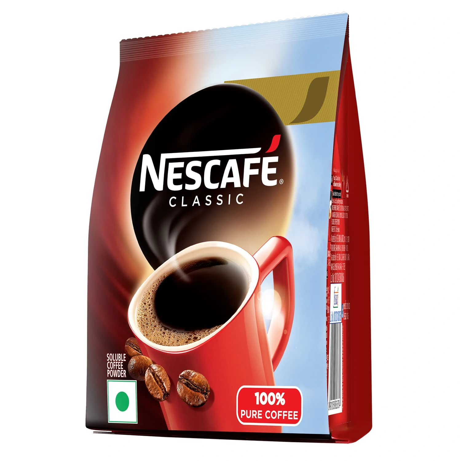 Nescafe Classic Instant Coffee Powder, 200 g Pouch | Instant Coffee Made with Robusta Beans | Roasted Coffee Beans | 100% Pure Coffee-Nescafe-Classic-200g-P