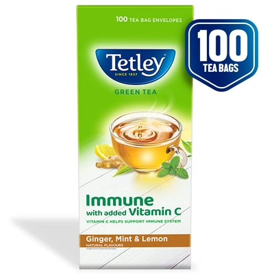 Tetley Green Tea With Ginger Mint & Lemon Tea Bags 100 Nos