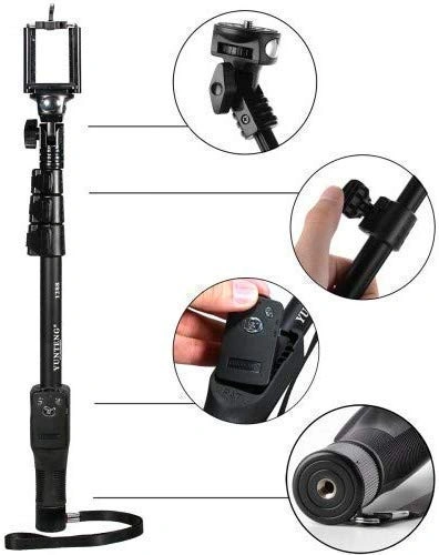 RDMall 1288 Multifunction Flexible Mini extendable Handheld DSLR Camera Smartphone Monopod Selfie Stick with Bluetooth Remote-4