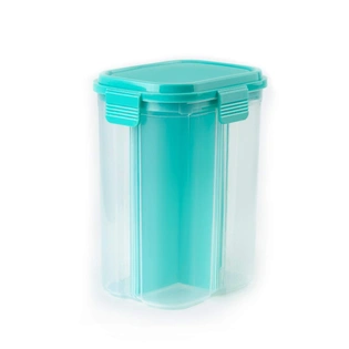 RD MALL 4 Section Cereal and Dry Food Storage Containers Air Tight Lead Food, Grain, Cereal Transparent Dispenser (1 Piece)