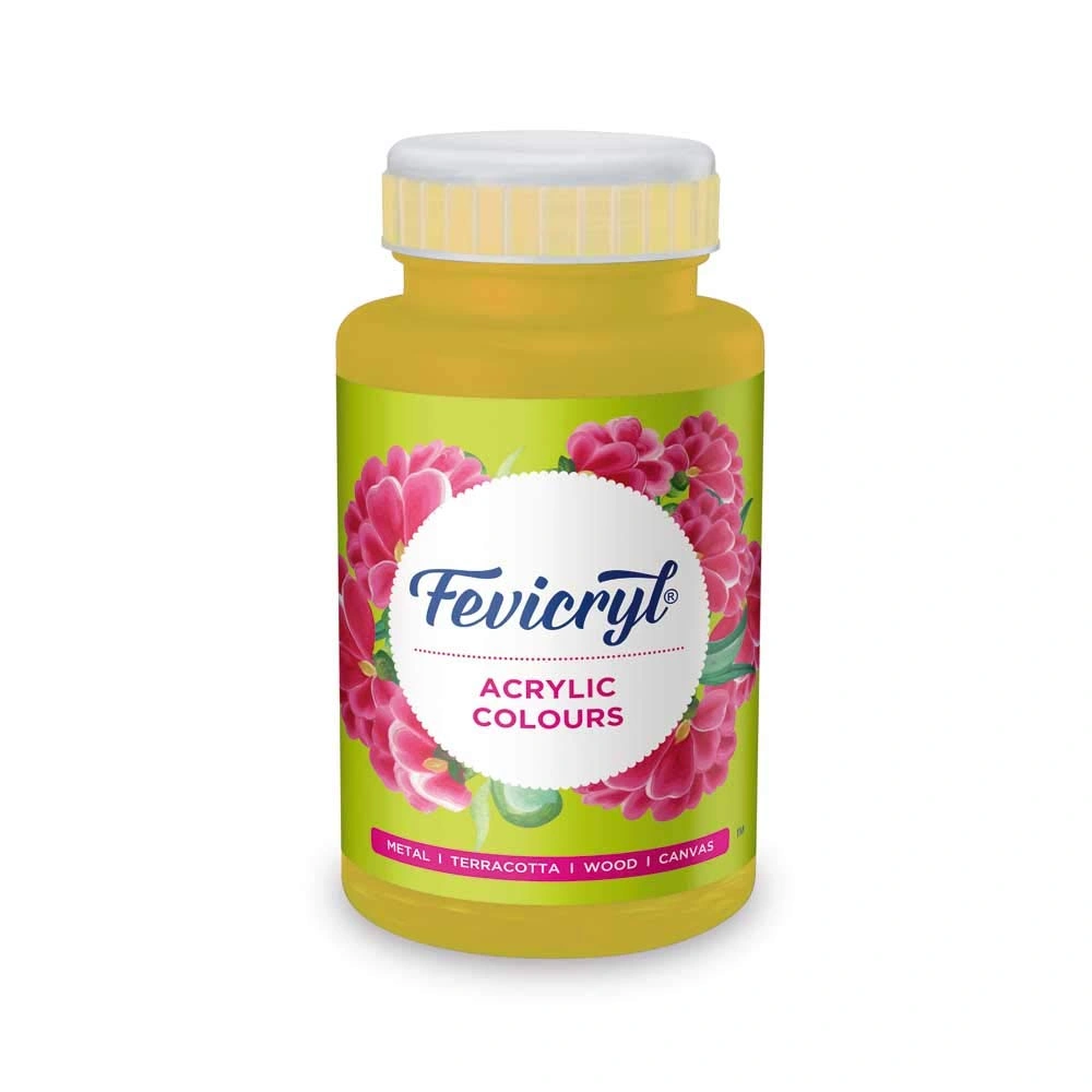 Pidilite Fevicryl Acrylic Painting Color (Neon Yellow, 500ml)-RDSS100097