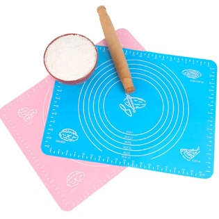 RD MALL Silicone Non-Stick Kneading Dough Mat for Pastry Rolling, Kneading Fondant, Baking Pad, Table Sheet, Non Slip Cooking Mat, Bake Pizza Cake - Random Color