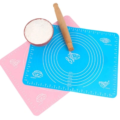 RD MALL Silicone Non-Stick Kneading Dough Mat for Pastry Rolling, Kneading Fondant, Baking Pad, Table Sheet, Non Slip Cooking Mat, Bake Pizza Cake - Random Color