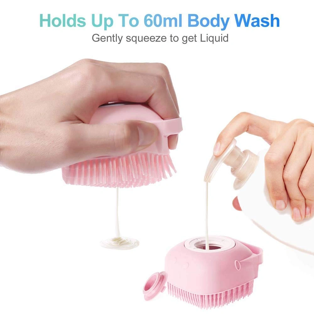 RD MALL Soft Silicone Bath Body Brush with Soap Dispenser Bath Brush With Soap Dispenser, Deep Cleaning, Reusable Loofa for Women Kids-3