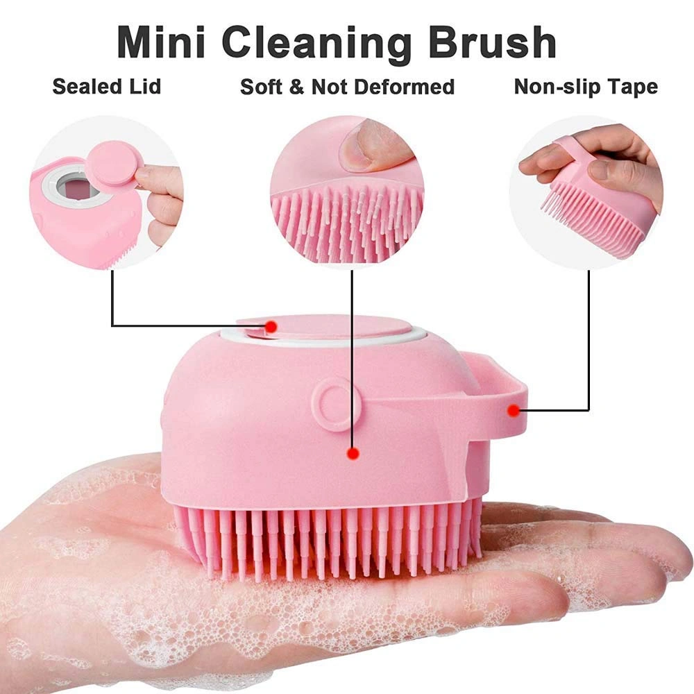 RD MALL Soft Silicone Bath Body Brush with Soap Dispenser Bath Brush With Soap Dispenser, Deep Cleaning, Reusable Loofa for Women Kids-4