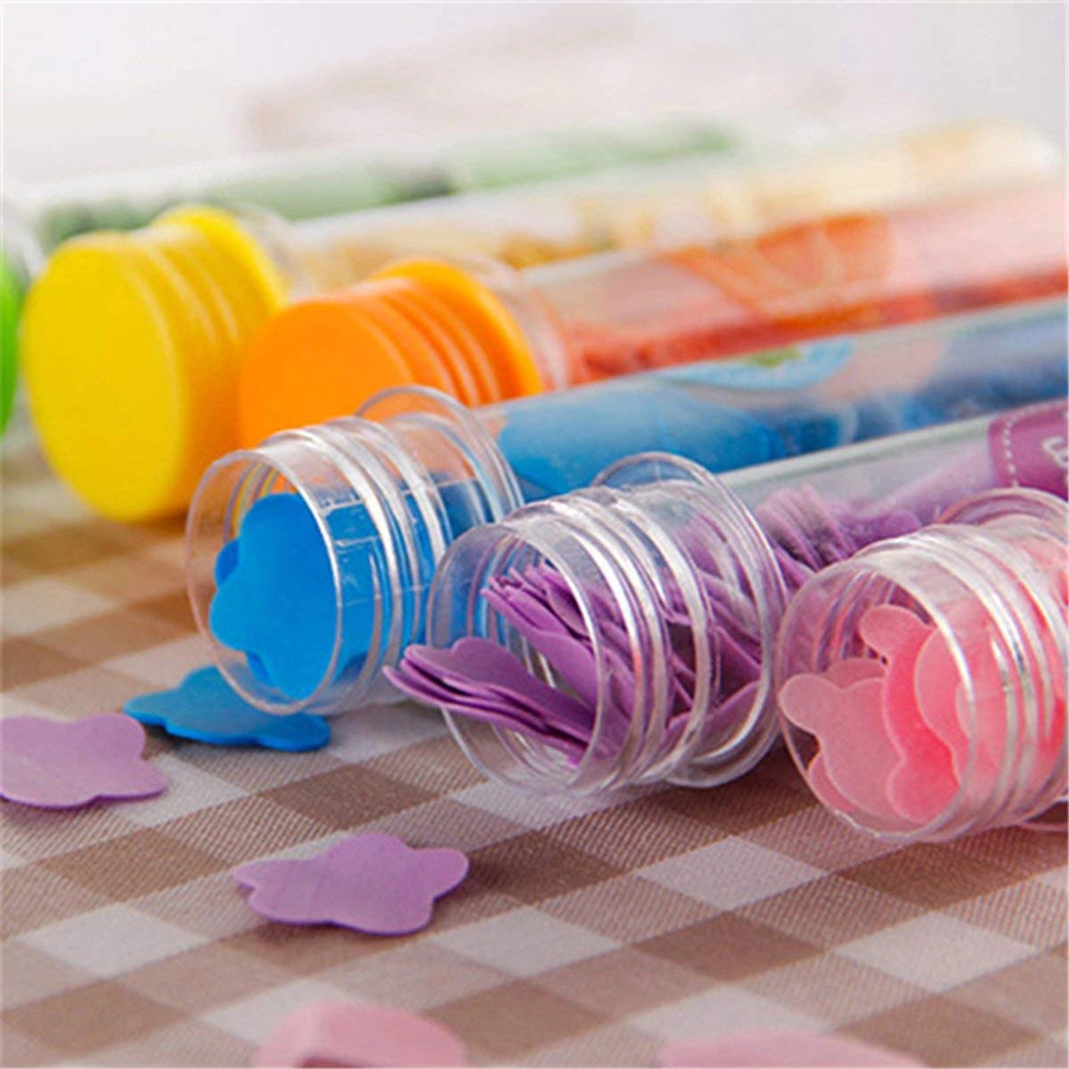 RD MALL Travel Soft Paper Soap Flower Design Tube Shape Bottle Set of 6 Piece - Random Color-4