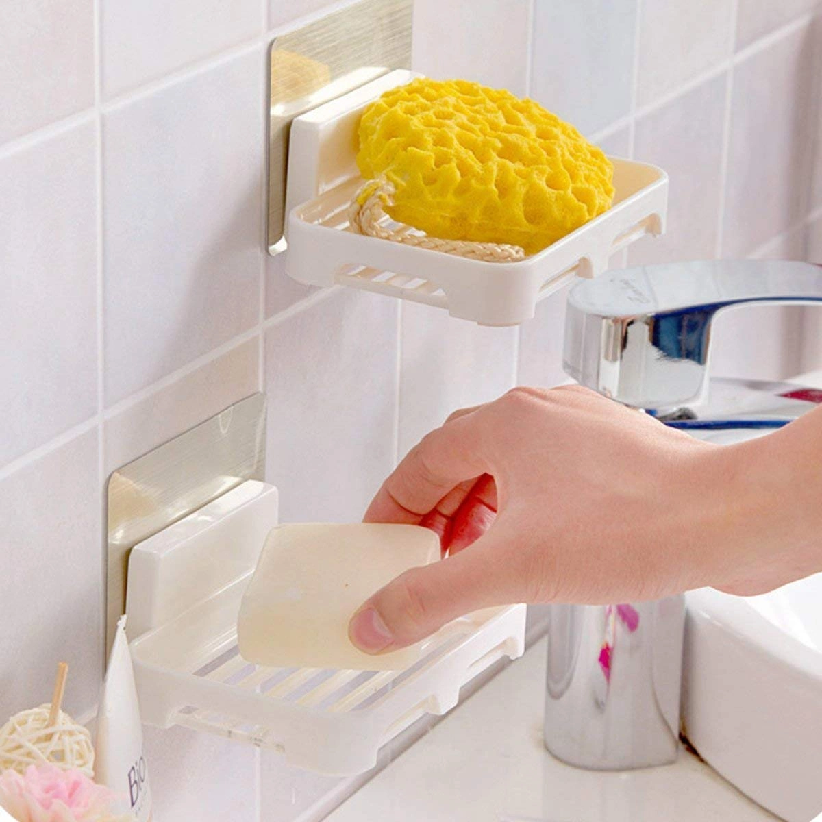 RD MALL Plastic Self-Adhesive Waterproof Soap Holder Wall Mounted No Drilling Bathroom Kitchen Soap Holder (Multicolor, 1 Piece)RD MALL Plastic Self-Adhesive Waterproof Soap Holder Wall Mounted No Drilling Bathroom Kitchen Soap Holder (Multicolor, 1 Piece)-4