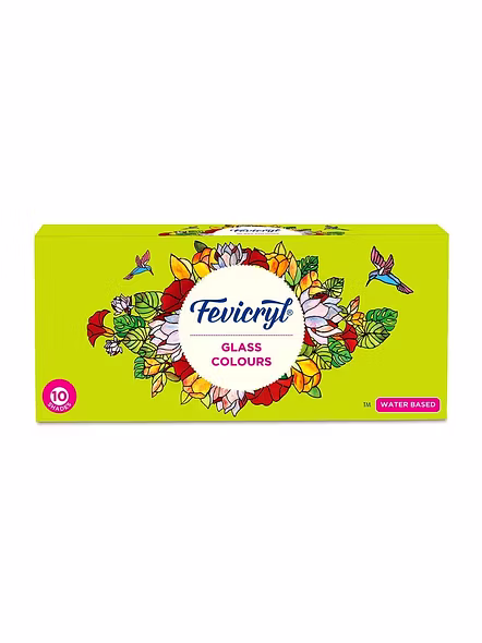 Pidilite Hobby Ideas - Glass Colours, 10 Shades (Colors, Paint Colors,Designer Color, Paint Color, Hobby Color, Shades Color, Acrylic Color, Color Kit, Water Based Color), Multi