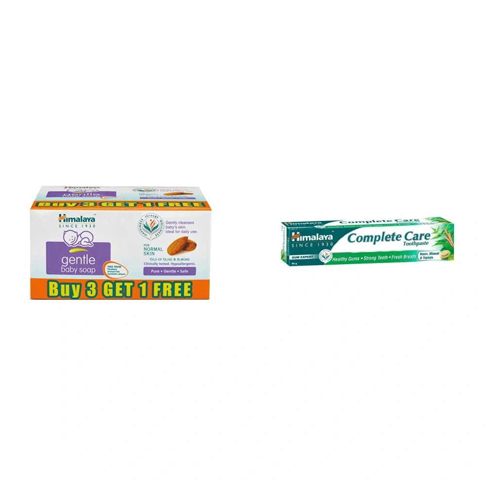 Himalaya Gentle Baby Soap (4N*75g) &amp; Himalaya Complete Care Plaque Removal Toothpaste - 150 g-RDHK100723