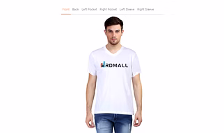 Customized DTG Print on Demand V-Neck Half Sleeve Men's T-shirt 180 GSM
