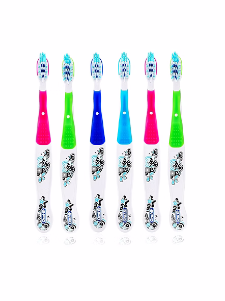 Oral B Kid Toothbrush for Children 6+ Years Old, CrossAction for Me Jr Stages 4, Soft - Pack of 6