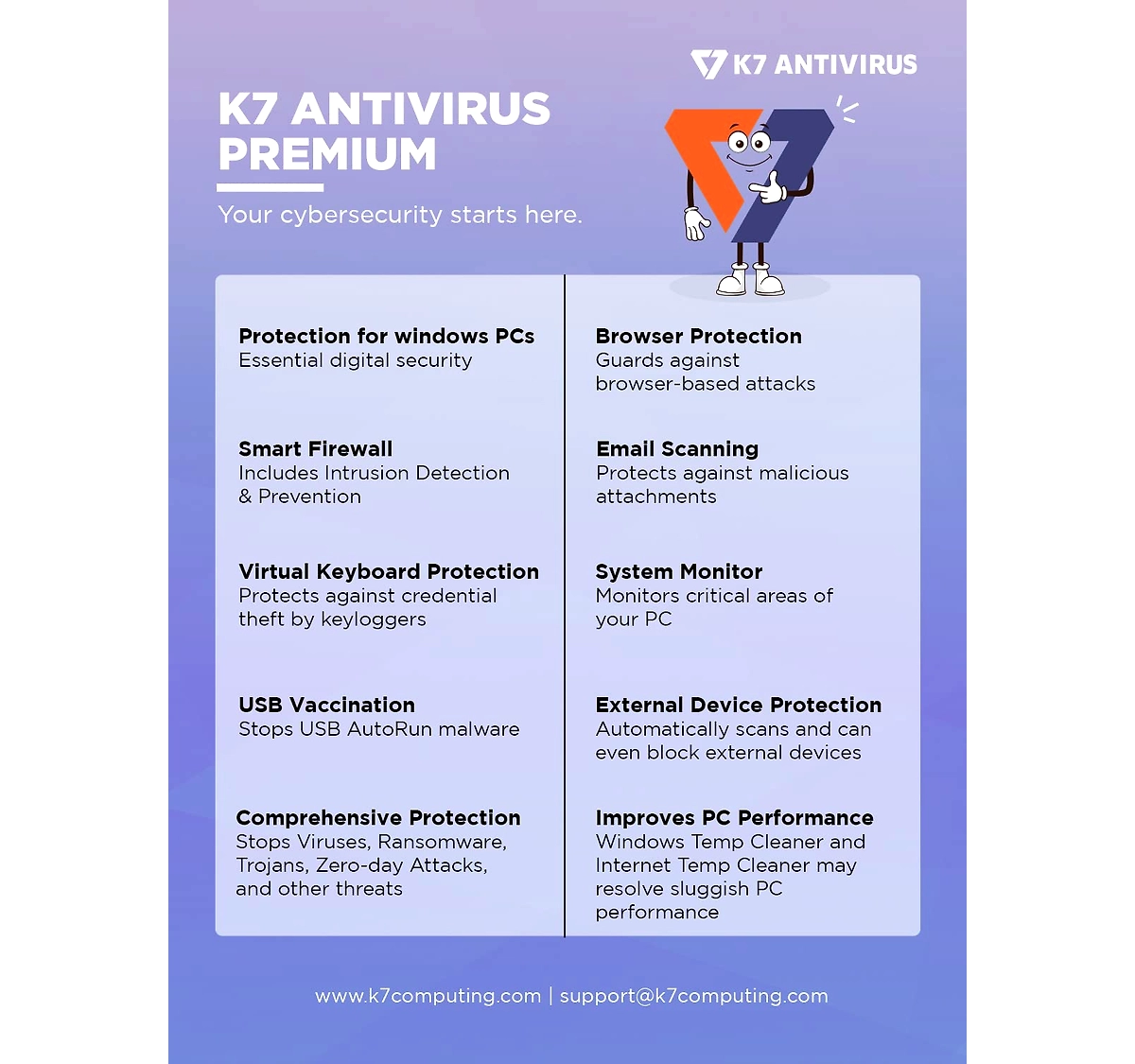 K7 Antivirus Premium 2024 |2 Users, 3 Years | Antivirus, Smart Firewall ...