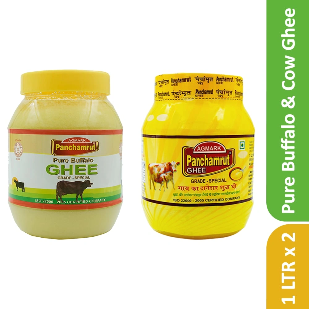 Panchamrut 1 Liter Cow &amp; 1 Liter Buffalo|Pure Cow &amp; Buffalo Ghee| 1 Liter Cow 1Liter Buffalo Combo-4