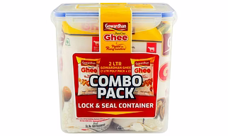 Gowardhan Cow Ghee 1 L (Pack of 2) Pouch With Lock & Seal Container