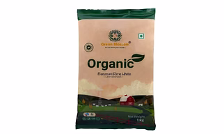 Green Blossom Organic Basmati Rice White - 10 Kg ( Pack of 10 , 1 Kg, Unpolished)