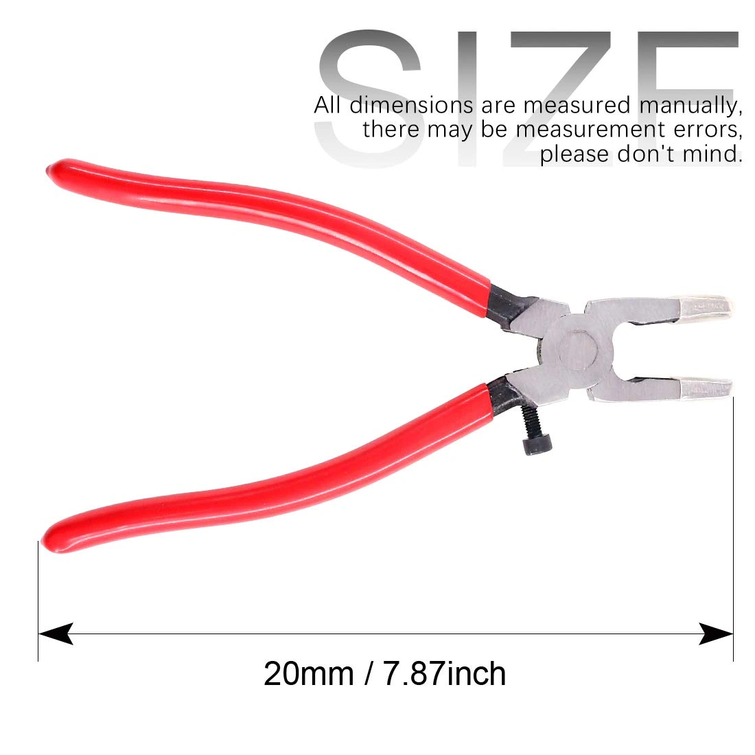 Heavy Duty Key Fob Pliers Tool, Metal Glass Running Pliers with Curved Jaws, Studio Running Pliers Attach Rubber Tips Perfect for Key Fob Hardware Install and Stained Glass Work-1