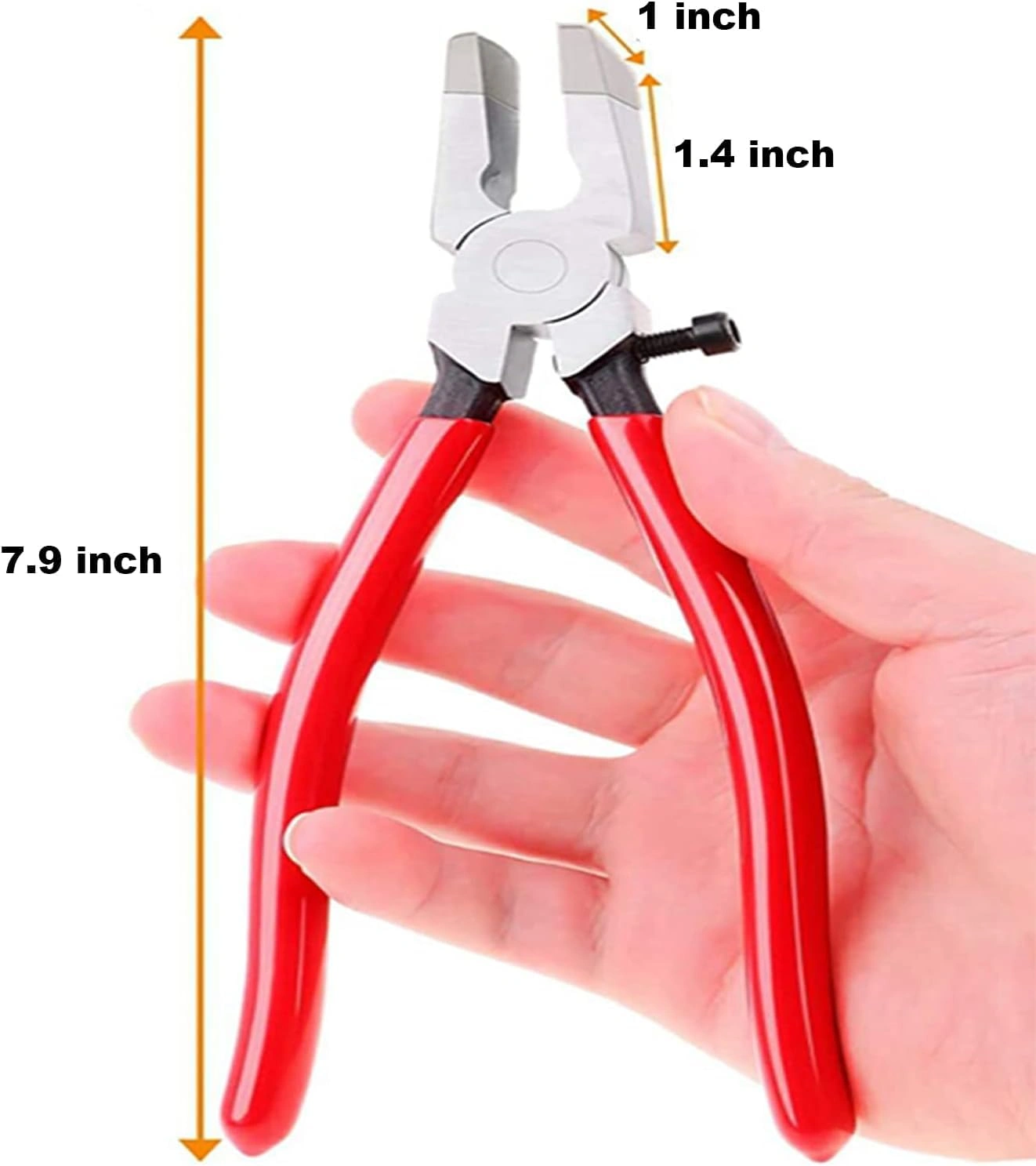 8 Inch Key Fob Pliers Attach Rubber Tips, Glass Running Plier for Key Fob Hardware Install and Stained Glass Work, with Adjustable Screw-4