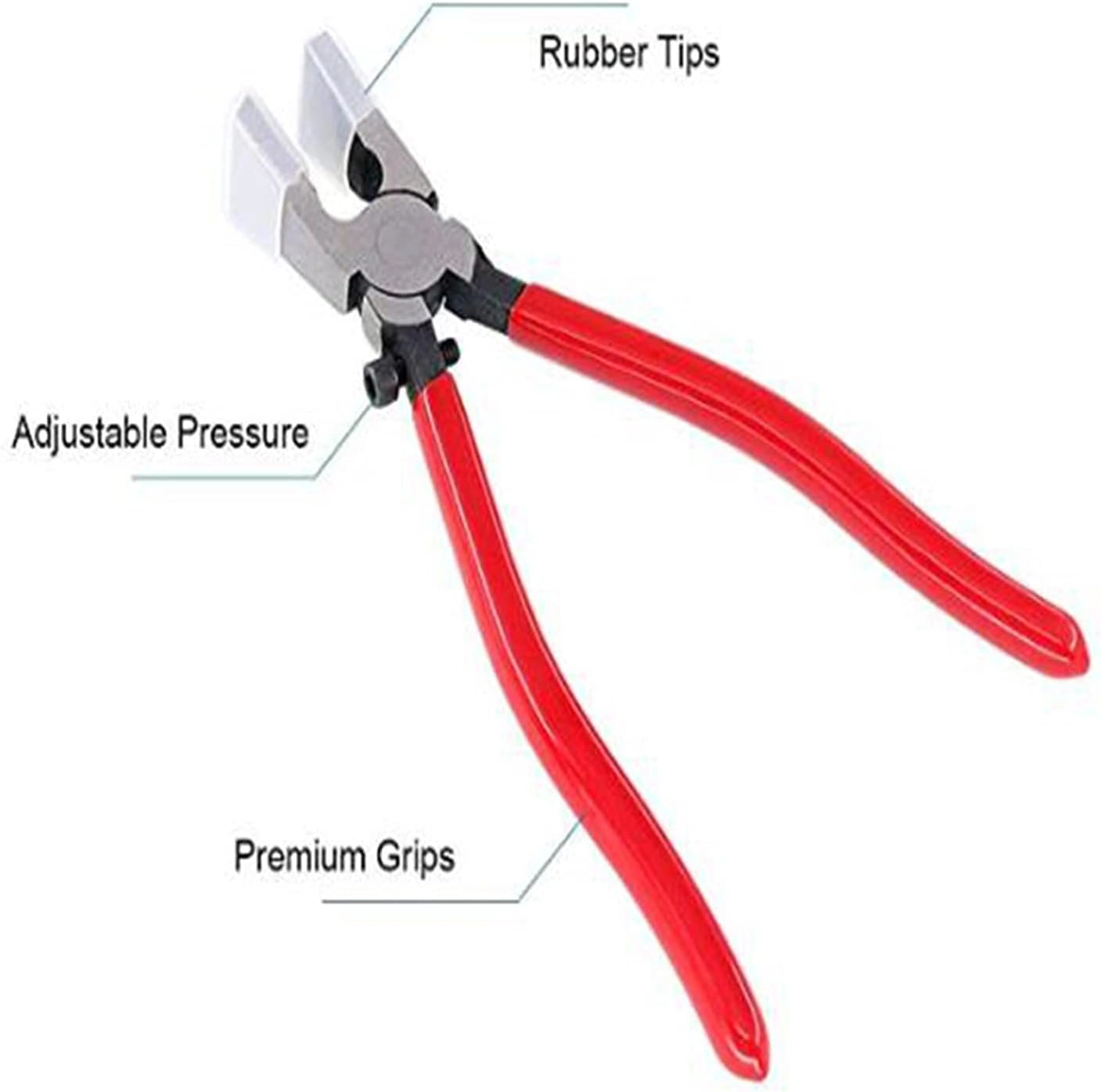 8 Inch Key Fob Pliers Attach Rubber Tips, Glass Running Plier for Key Fob Hardware Install and Stained Glass Work, with Adjustable Screw-1