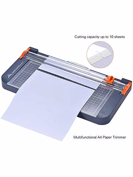 Multi Functional Portable Craft Paper Trimmer Paper Cutter with Built in Stationery Case Storage Box Paper for Home, Office, Photo Studio | A4 Size Portable Paper Trimmer Cutter(Multi Color)