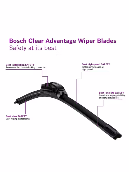 Bosch | CLEAR Advantage (Single) | Flat Blade Performance Wiper Blade | Size 19 Inch | 3397016579KTS