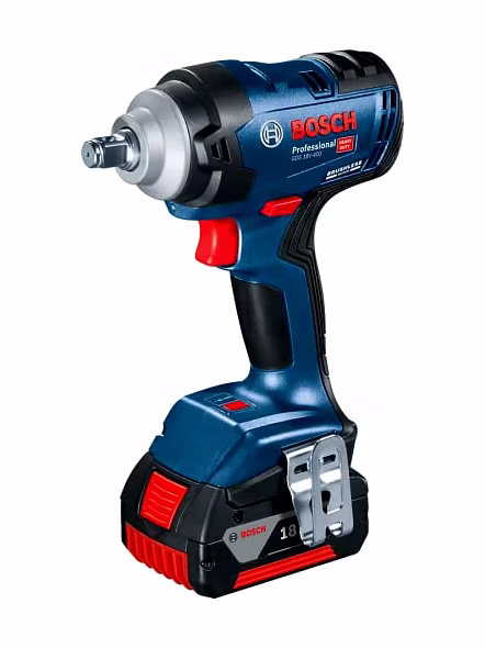 Bosch Gds Heavy Duty Cordless Impact Wrench Brushless Motor, 400 Nm, 3,700 Bpm, 1/2&#039;&#039;, Auto Bolt Release, 1.25 Kg, 2 X Battery Gba 18V 5.0Ah &amp; Quick Charger Gal 18V-40, 1 Year Warranty, Multicolor