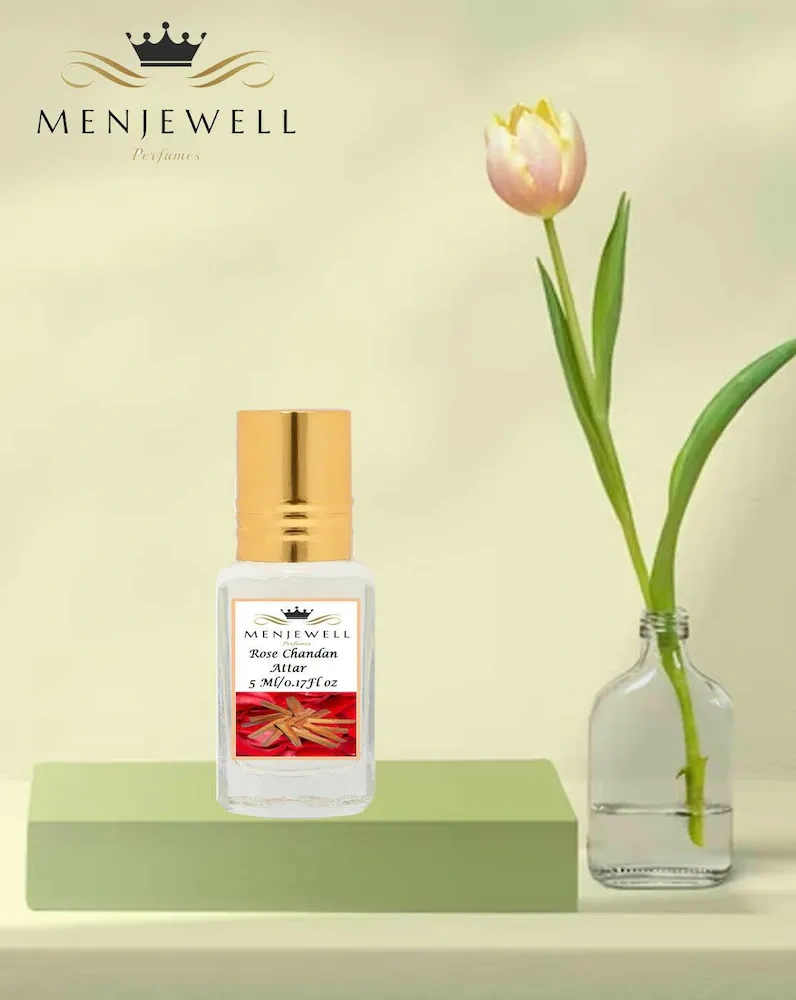 Menjewell Fragrances Rose Chandan (Natural Itra/Attar/ Perfume) Floral Attar (Rose)-1