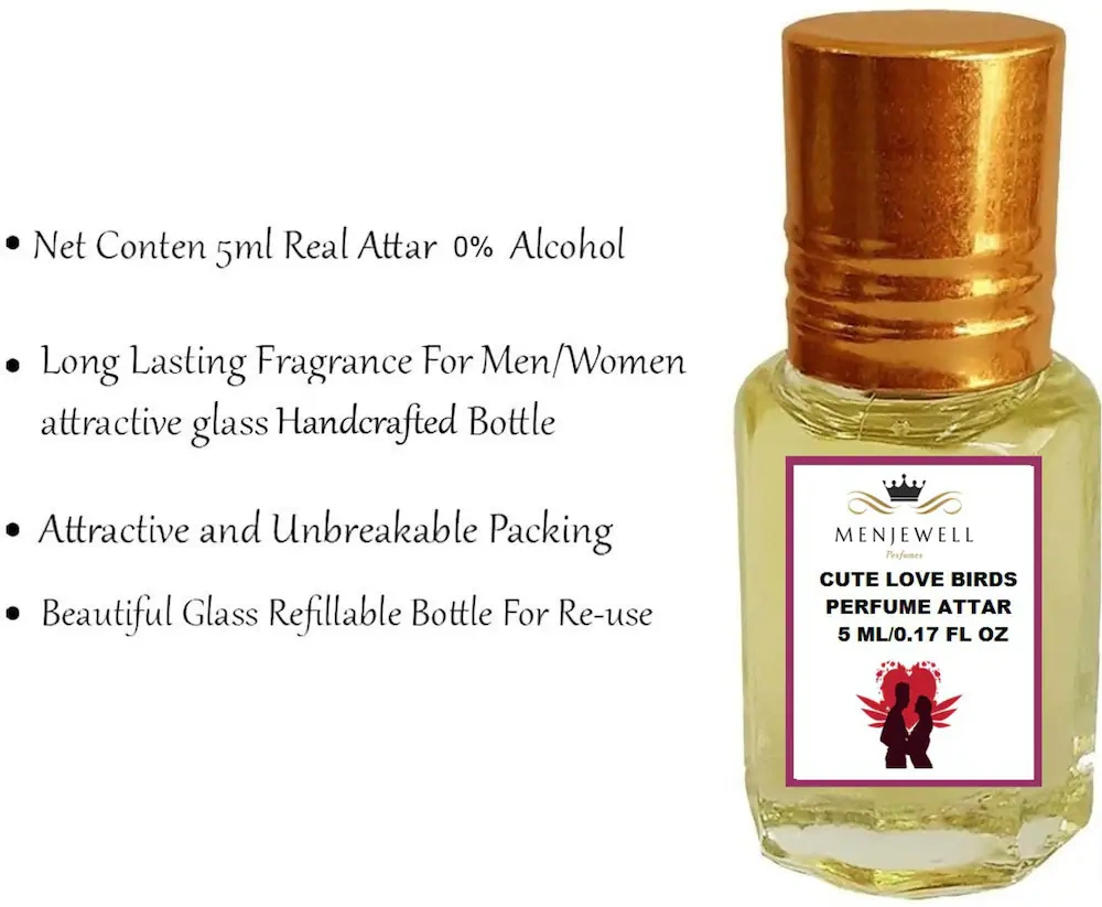 Menjewell Fragrance Love Birds For Men &amp; Women 5ml (Combo Pack of 2 ) (Floral Attar, Woody Attar)-1