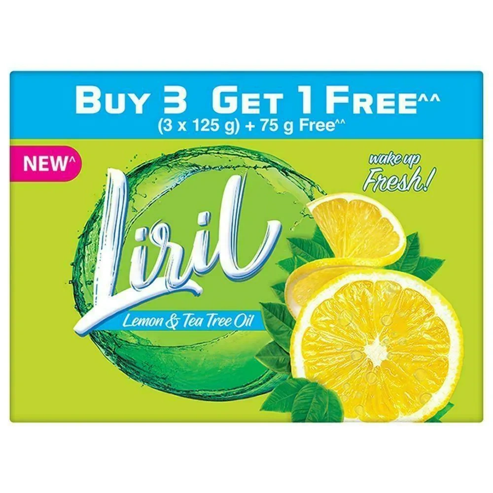 Liril Lemon &amp; Tea Tree Oil Soap (Buy 3 x 125 g Get 1 x 75 g Free)-RDPC1013016