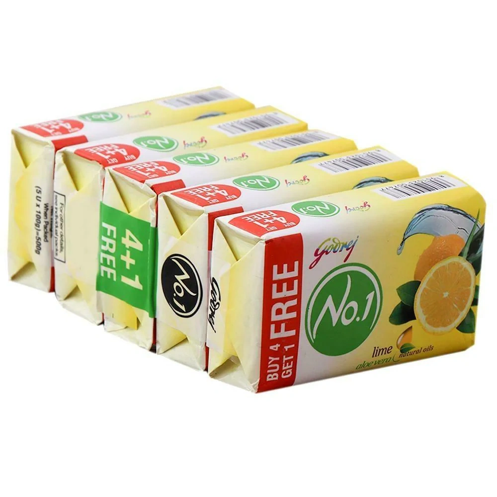 Godrej No.1 Lime &amp; Aloe Vera Soap 100 g (Buy 4 Get 1 Free)-1