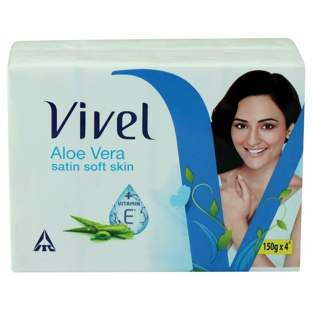 Vivel Aloe Vera Satin Soft Skin Soap 150 g (Pack of 4)-RDPC1013018