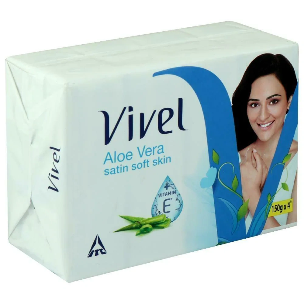 Vivel Aloe Vera Satin Soft Skin Soap 150 g (Pack of 4)-1