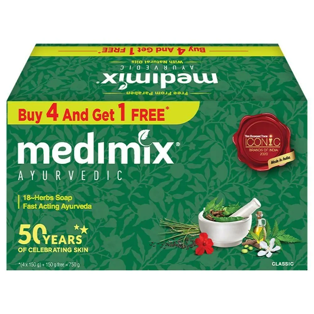 Medimix Ayurvedic 18-Herbs Classic Soap 150 g (Buy 4 Get 1 Free)-RDPC1013019