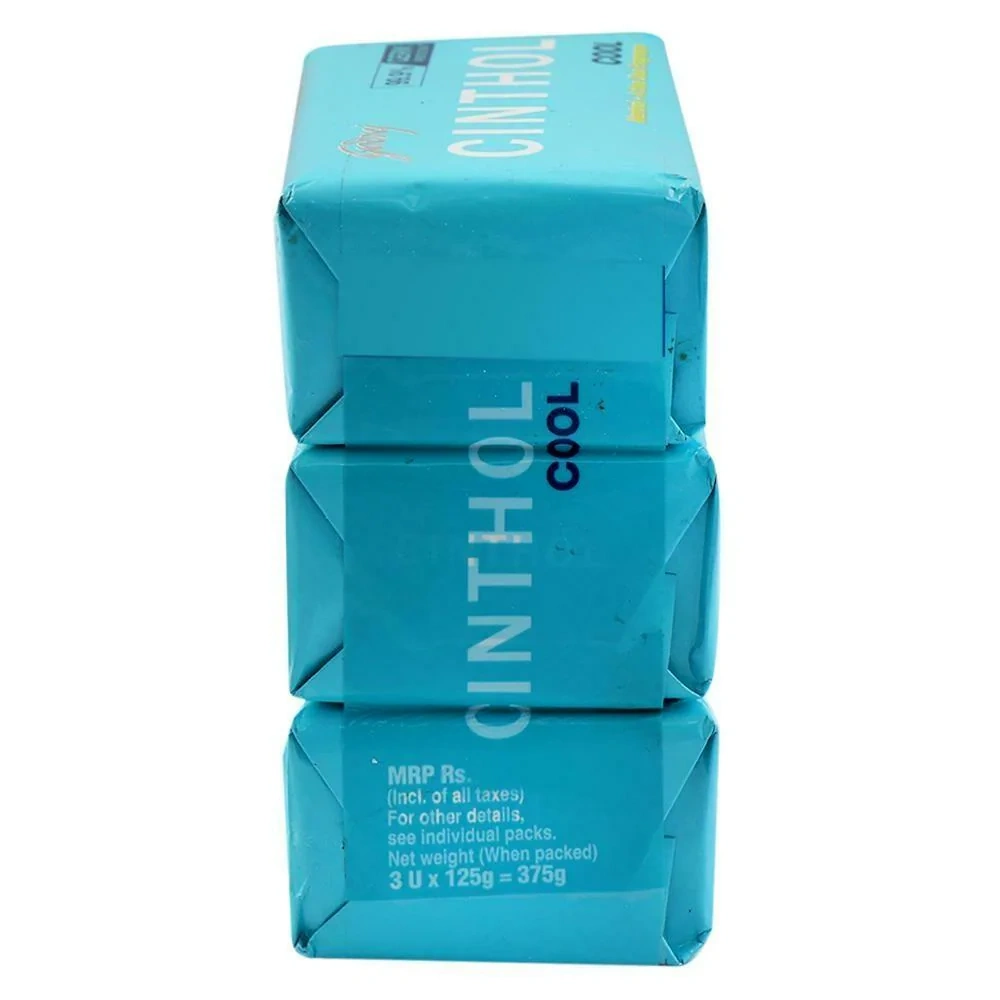 Cinthol Cool Menthol + Active Deo Fragrance Soap 125 g (Pack of 3)-2