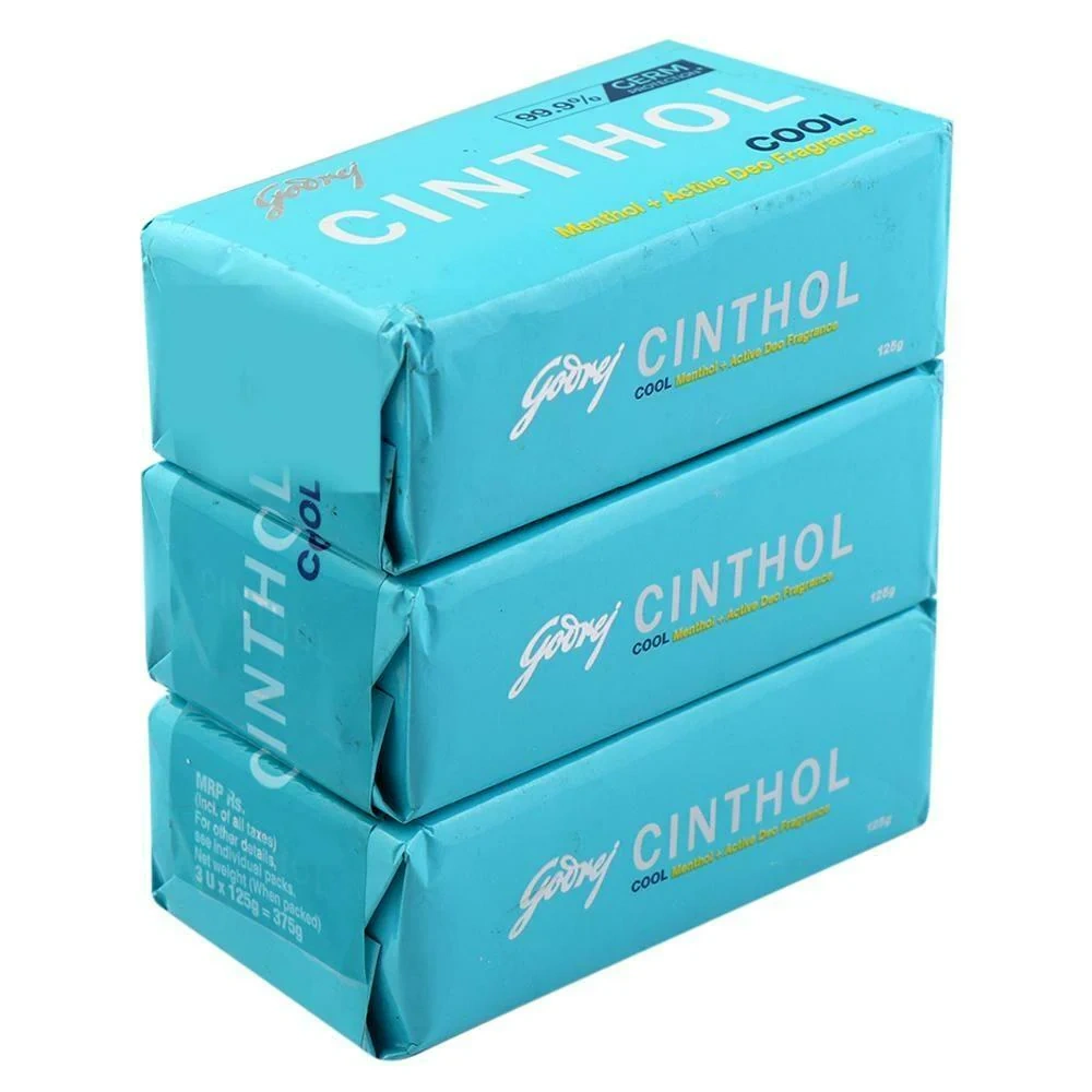 Cinthol Cool Menthol + Active Deo Fragrance Soap 125 g (Pack of 3)-3