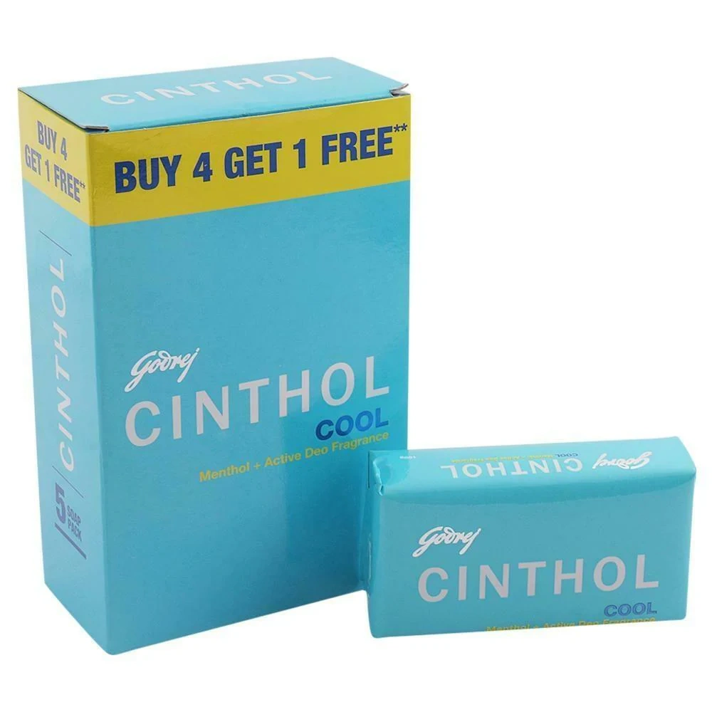 Cinthol Cool Deo Soap with Menthol 100 g (Buy 4 Get 1 Free)-RDPC101336