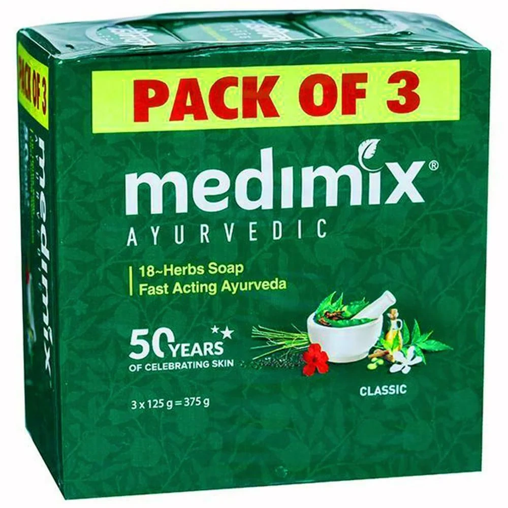 Medimix Ayurvedic 18-Herbs Classic Soap 125 g (Pack of 3)-1