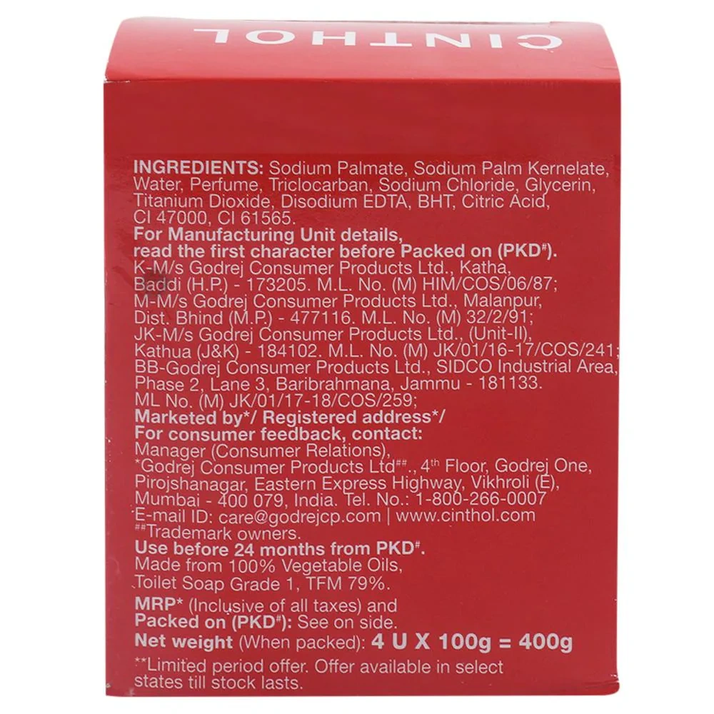 Cinthol Original Deo &amp; Complexion Soap 100 g (Pack of 4)-3