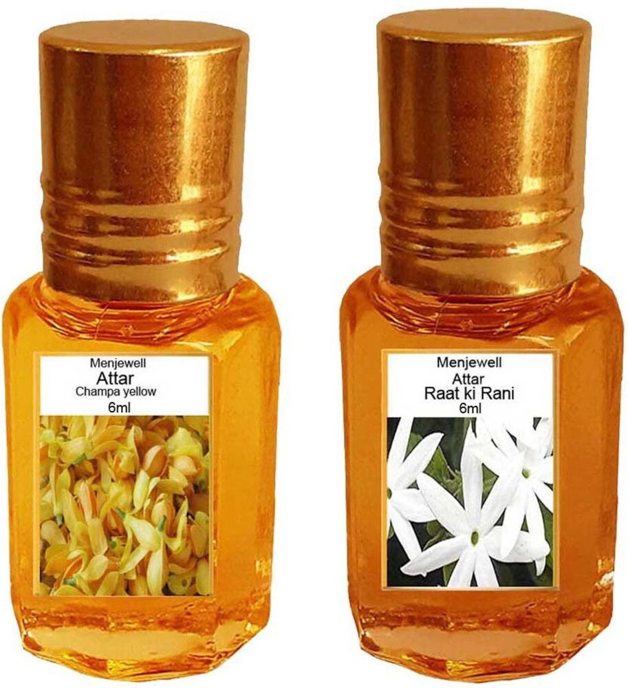 Menjewell Pack of The Nag Champa 6ml &amp; The Raat ki Rani 6ml Natural Itra/Attar/ Perfume Floral Attar-RDPC101374