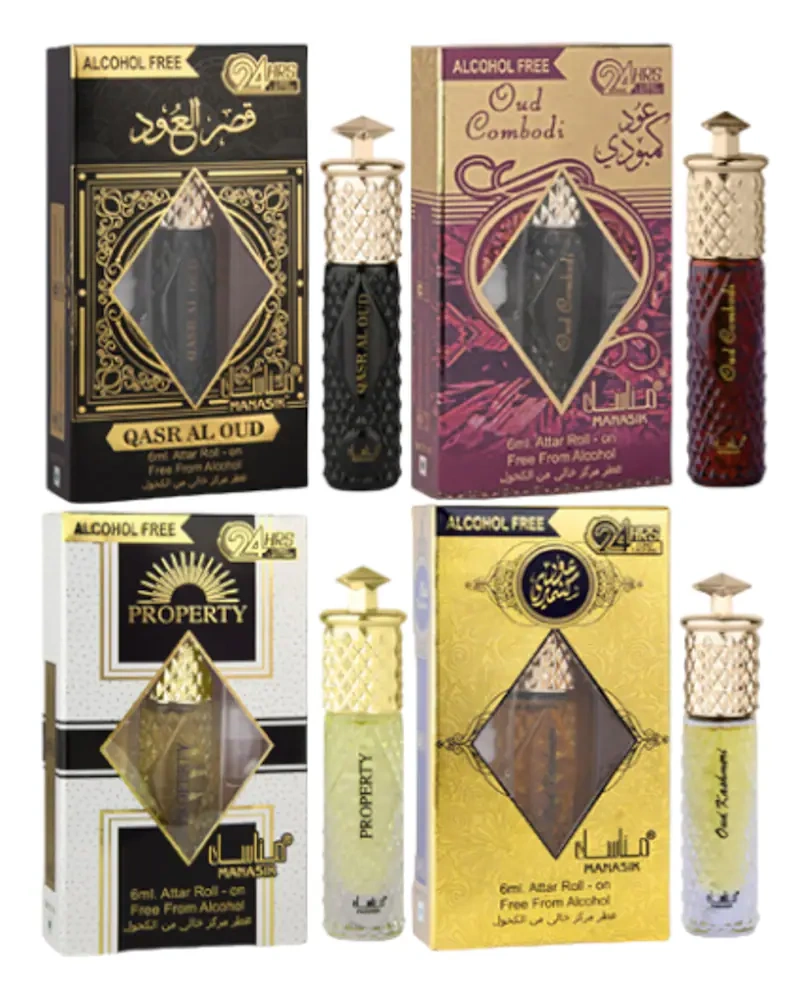 MANASIK Burj, Bushra, Bravo And Dear Floral Attar (Pack Of 4)-RDPC101499